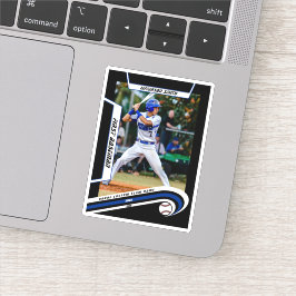 Op maat gemaakte honkbal-levensgrote blauwe zwarte sticker
