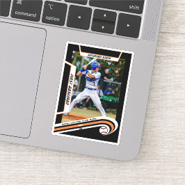 Op maat gemaakte honkbal-levensgrote oranje zwarte sticker