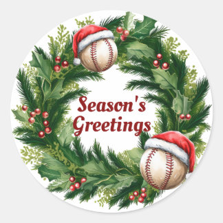 Op maat gemaakte honkbal Santa Cap  Ronde Sticker