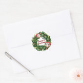 Op maat gemaakte honkbal Santa Cap  Ronde Sticker (Envelop)