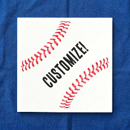Op maat gemaakte honkbal verjaardagsfeest naam of servet