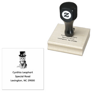 Op maat gemaakte houten kunst retouradres rubberen rubberstempel
