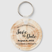 Op maat gemaakte houten ruw afgewerkte schijf Hout Sleutelhanger (Achterkant)