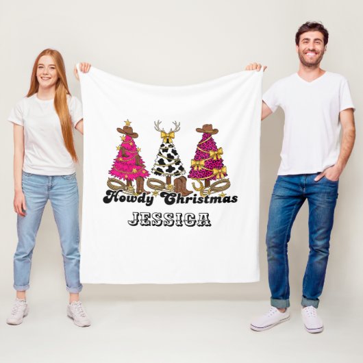 Op maat gemaakte Howdy Kerstdeken Fleece Deken (In situ)
