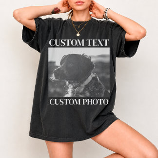 Op maat gemaakte huisdier foto en naam shirt op ma