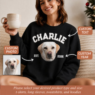 Op maat gemaakte huisdier foto gezicht voor hond M Trui