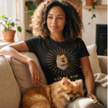 Op maat gemaakte huisdierfoto T-shirt, zonnestraal