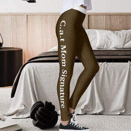 Op maat gemaakte huisdierliefhebber donkerbruine e leggings