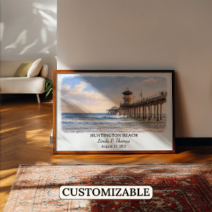 Op maat gemaakte Huntington Beach wanddecoratie, C Poster