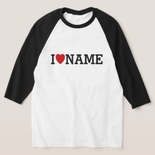 Op maat gemaakte 'I Heart Name' witte shirt, maak T-shirt