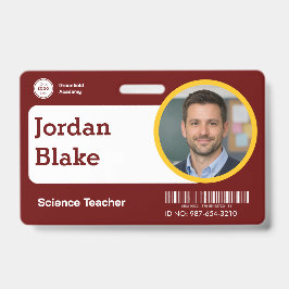 Op maat gemaakte ID-badge voor docenten met school Badge