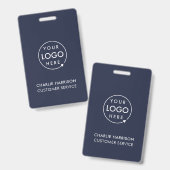 Op maat gemaakte ID badges | Personeel Navy Blue n (Voor- en achterkant)