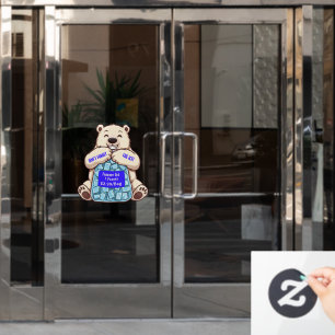 Op maat gemaakte ijszak Polar Beer Promotioneel Raamsticker