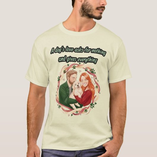 Op maat gemaakte illustratie van een hondenpapa t-shirt (Voorkant)