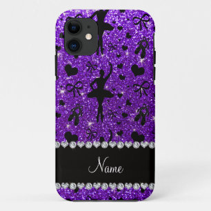 Op maat gemaakte indigopaarse glitterschoenen voor iPhone 11 hoesje