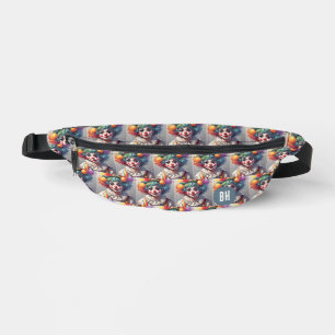 Op maat gemaakte initiaal monogram clowns heuptasje