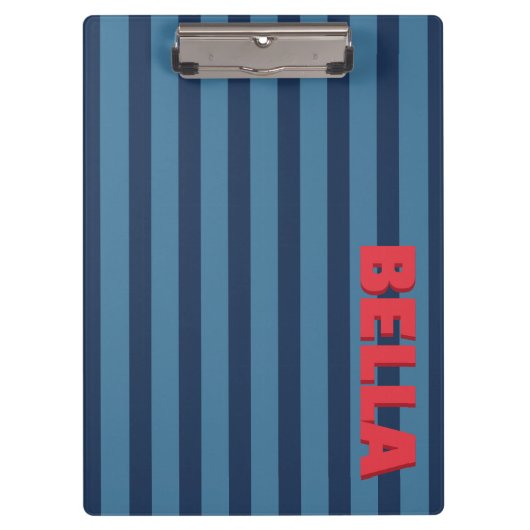 Op maat gemaakte initiaal monogram gestreept klembord (Voorkant)