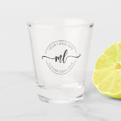 Op maat gemaakte initiaalmonogram bedrijfslogo shot glas (Voorkant)