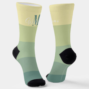 Op maat gemaakte initialen monogram voor groene kl sokken