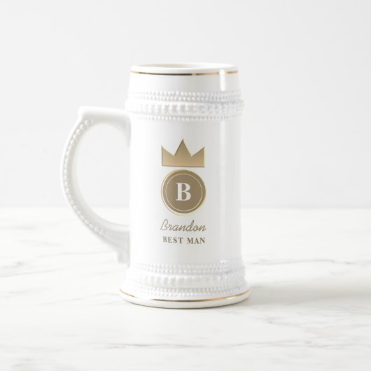 Op maat gemaakte initiële bruidsjonker geschenk bierpul (Links)