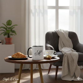 Op maat gemaakte initiële elegante monogram koffie mok