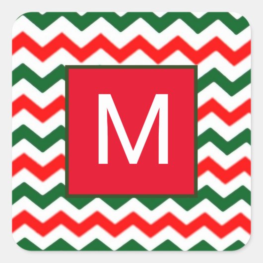 op maat gemaakte initiële groene en rode sticker (Voorkant)