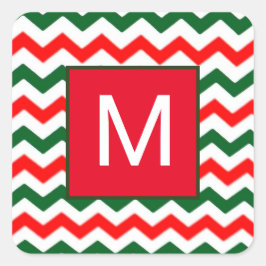 op maat gemaakte initiële groene en rode sticker