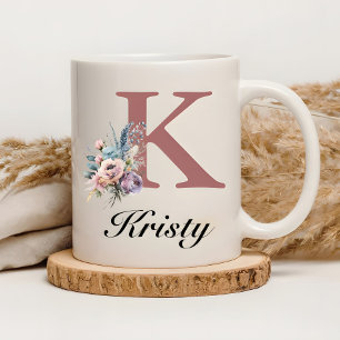 Op maat gemaakte initiële & meisjesnaam gepersonal koffiemok
