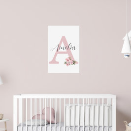 Op maat gemaakte initiële naamprint Persoonlijke k Poster