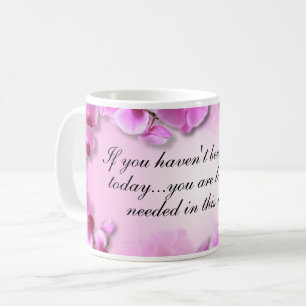 Op maat gemaakte inspirerende roze orchidee koffiemok