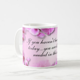 Op maat gemaakte inspirerende roze orchidee koffiemok