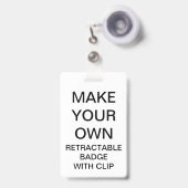 Op maat gemaakte INTEGREERBARE BADGE & CLIP (Voorzijde met uittrekbare clip)