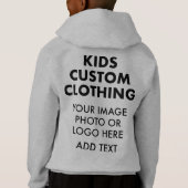 Op maat gemaakte jongenspullover hoodie - GRIJS (Achterkant)