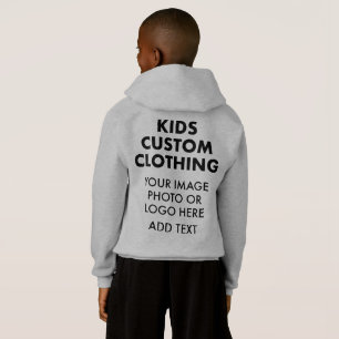 Op maat gemaakte jongenspullover hoodie - GRIJS