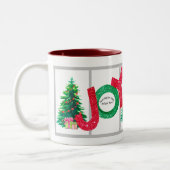 Op maat gemaakte Joy Family Baby Fotobeker - Tweet Tweekleurige Koffiemok (Links)