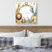 Op maat gemaakte jungle naam kunst dier kinderkame canvas afdruk (Insitu (Slaapkamer))