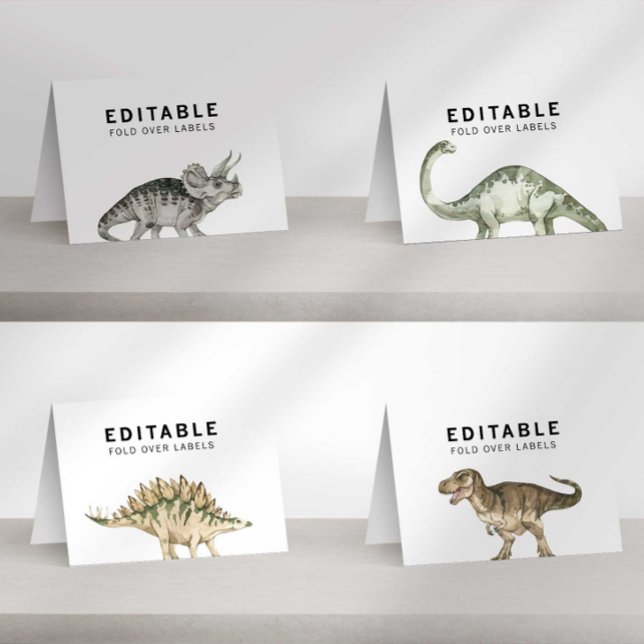 Op maat gemaakte Jurassic dinosaurus vouwlabels (Creator heeft geüpload)