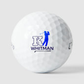 Op maat gemaakte K beginletter - Golfer Mark - Bla Golfballen (Voorkant)
