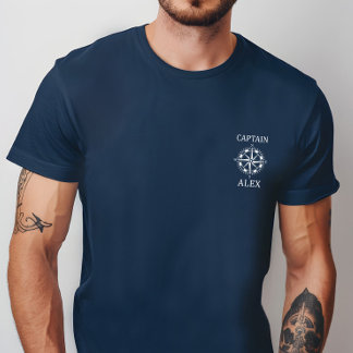 Op maat gemaakte kapiteinsschoen met nautisch komp t-shirt
