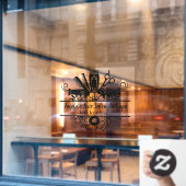 Op maat gemaakte kapsalon en spa Zwart Raamfolie Raamsticker (Cafe Raam)