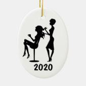 Op maat gemaakte kapster keramisch ornament (Achterkant)