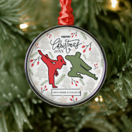 Op maat gemaakte Karate Martial Arts Kerstmis Metalen Ornament