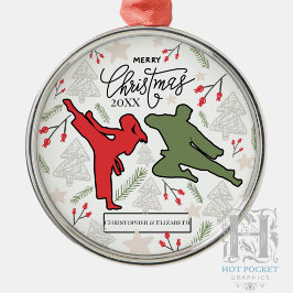Op maat gemaakte Karate Martial Arts Kerstmis Metalen Ornament