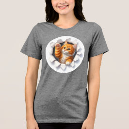 Op maat gemaakte kat ontworpen dames T-shirt