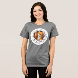 Op maat gemaakte kat ontworpen dames T-shirt