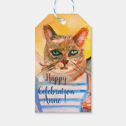Op maat gemaakte katten  cadeaulabel (Voorkant)