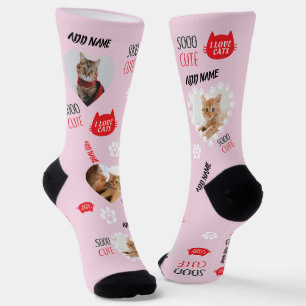 Op maat gemaakte katten sokken met foto voor huisd