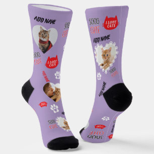 Op maat gemaakte katten sokken met foto voor huisd