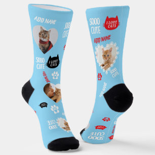 Op maat gemaakte katten sokken met foto voor huisd