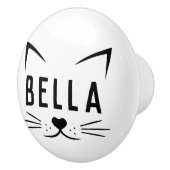 Op maat gemaakte kattengezicht dinges keramische knop (Rechts)